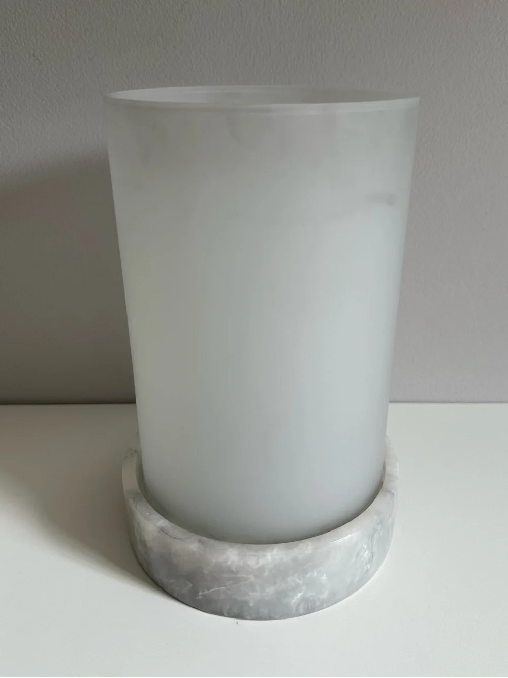 Yankee Candle Frosted Glass Hurricane Candle Holder with Marble Base